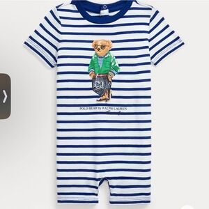 Ralph Lauren Blue and White Striped Bodysuit